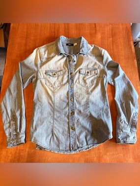 BDG Ombre Blue Denim Button-Down Shirt